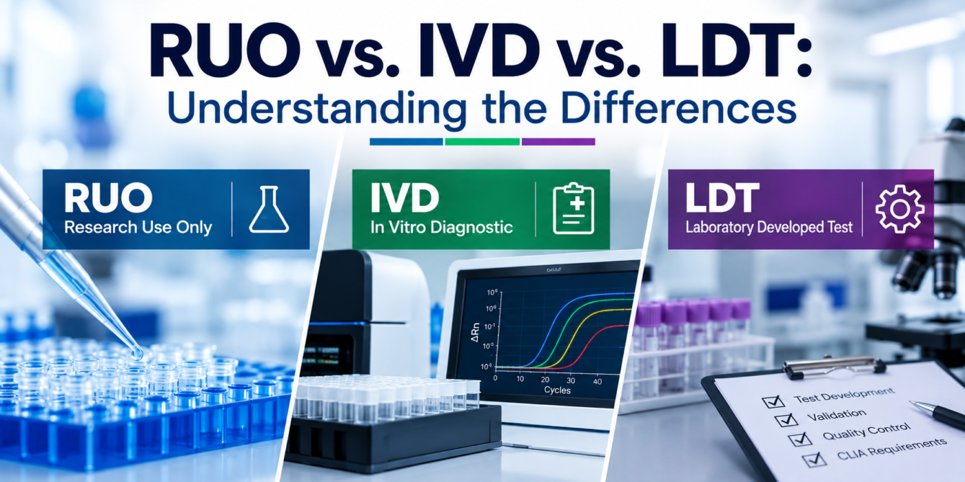 RUO vs. IVD vs. LDT comparison for laboratory testing